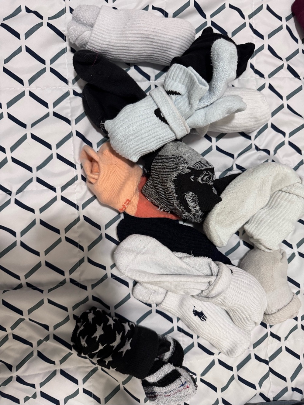 12 pairs of assorted socks